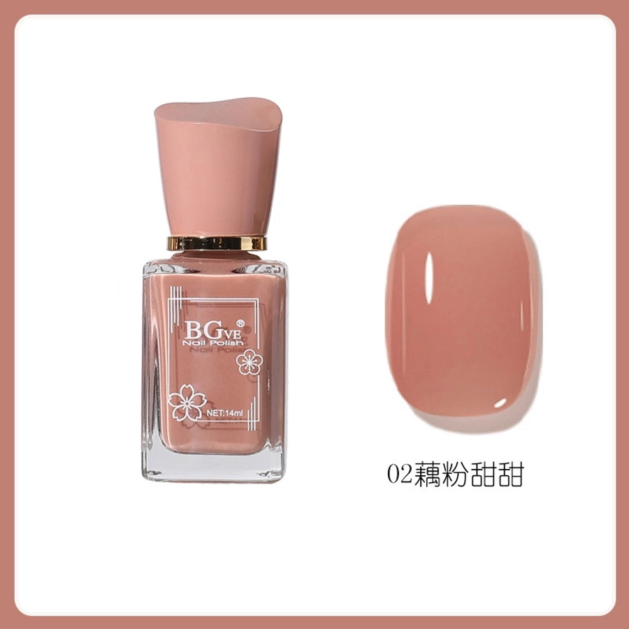 Bgve Nail Polish Long-lasting Quick-drying Transparent Nude Color Jelly Pink   Whitening Oil-based Nail Polish