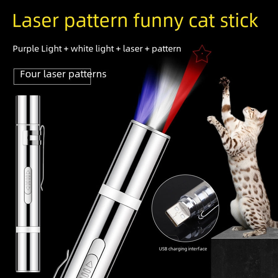 Rechargeable Infrared Laser Light Cat Toy Pen Leash Walking Stick Kitten Supplies Pet Plaything Charging Indicator Light