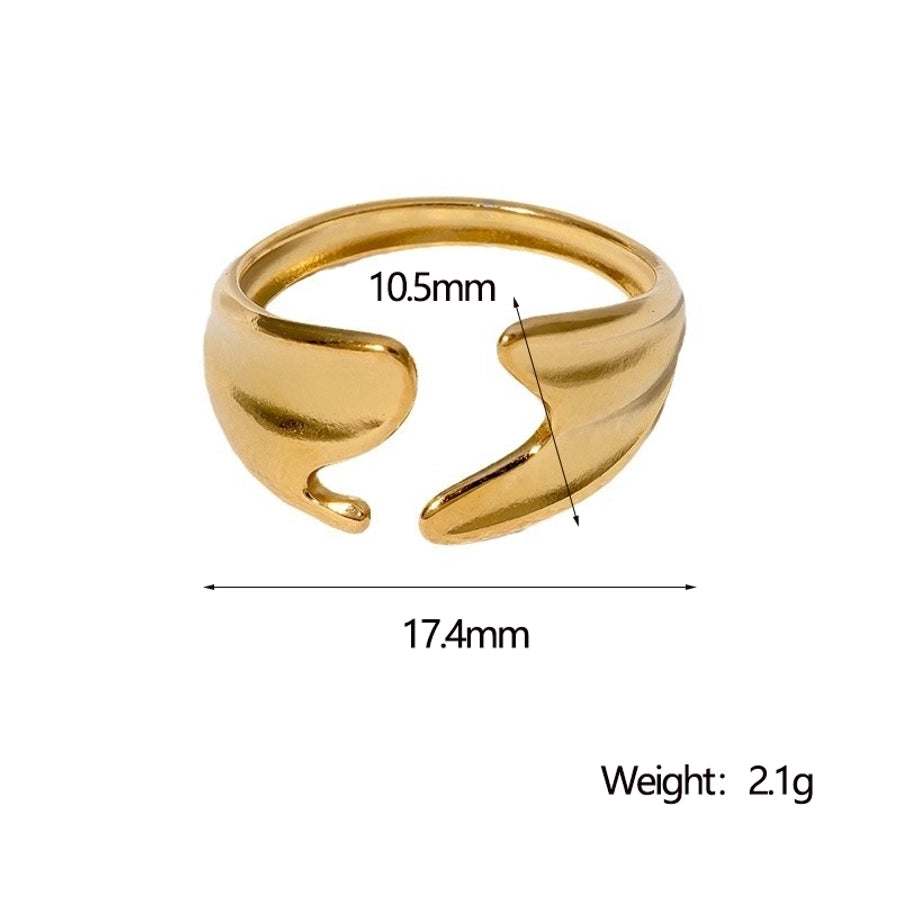 Jewelry IG Style Modern Style Simple Style Irregular 304 Stainless Steel 18K Gold Plated Open Rings