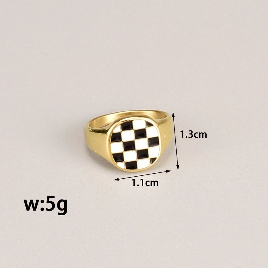 Jewelry Simple Style Classic Style Streetwear Solid Color 304 Stainless Steel 18K Gold Plated Plating Rings