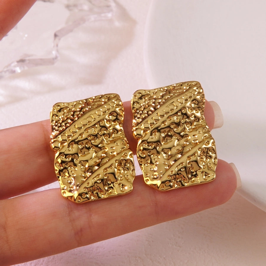 1 Pair Vintage Style Novelty Tropical Geometric 304 Stainless Steel Imitation Gold  Ear Studs