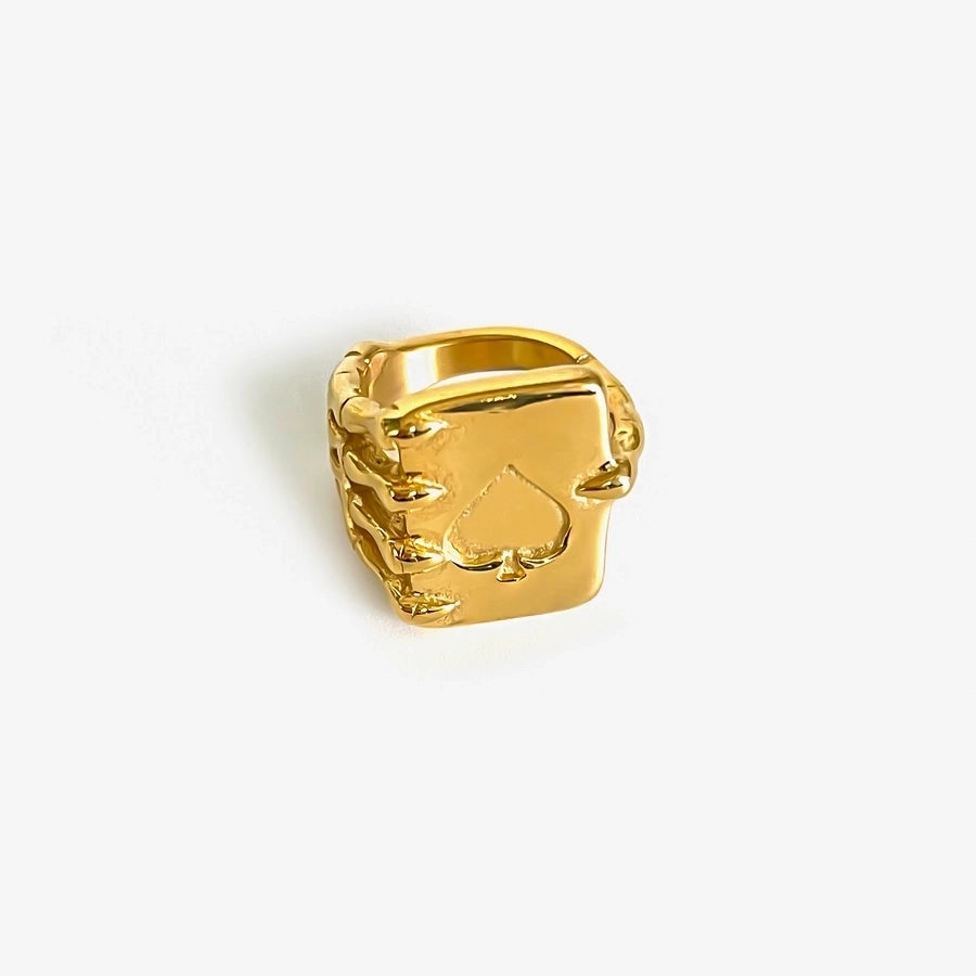 Jewelry Luxurious Simple Style Commute Geometric 316L Stainless Steel  Rhinestones 18K Gold Plated Rings - CEJEW