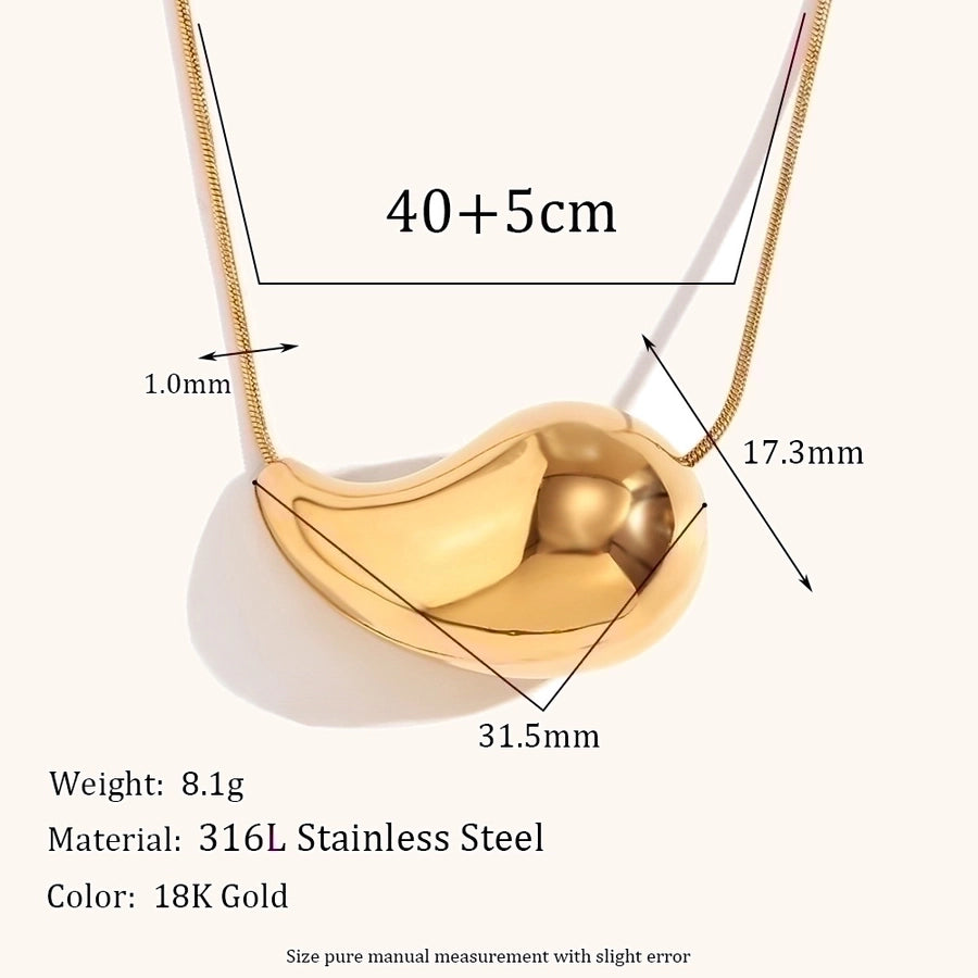 1 Pair Simple Style Water Droplets Plating 304 Stainless Steel 18K Gold Plated Stainless Steel Earrings