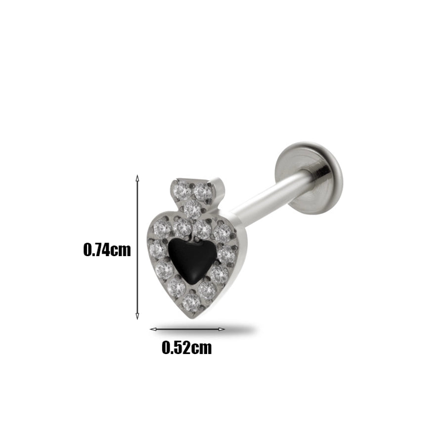 1 Piece Ear Cartilage Rings & Studs Simple Style Korean Style Water Droplets Flower Pure Titanium Plating Inlay Zircon