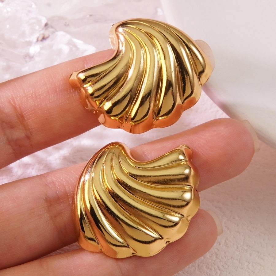 1 Pair Cute Novelty Simple Style Irregular 304 Stainless Steel Imitation Gold  Ear Studs