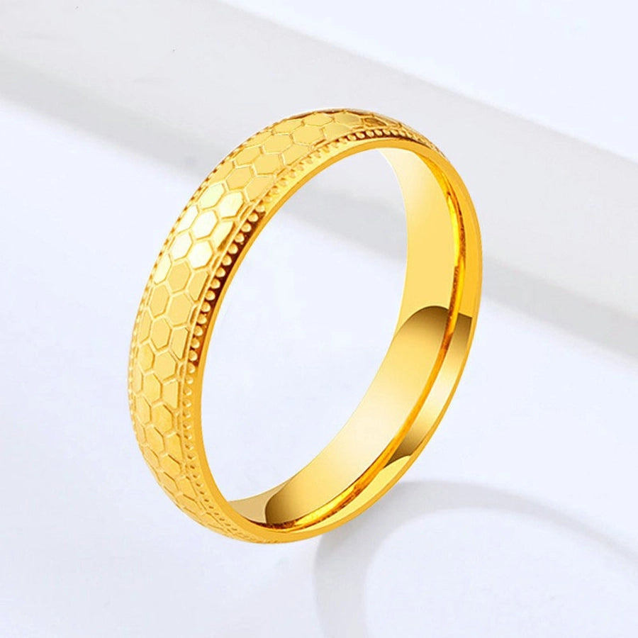 simple style fish scales titanium steel plating 18k gold plated rings