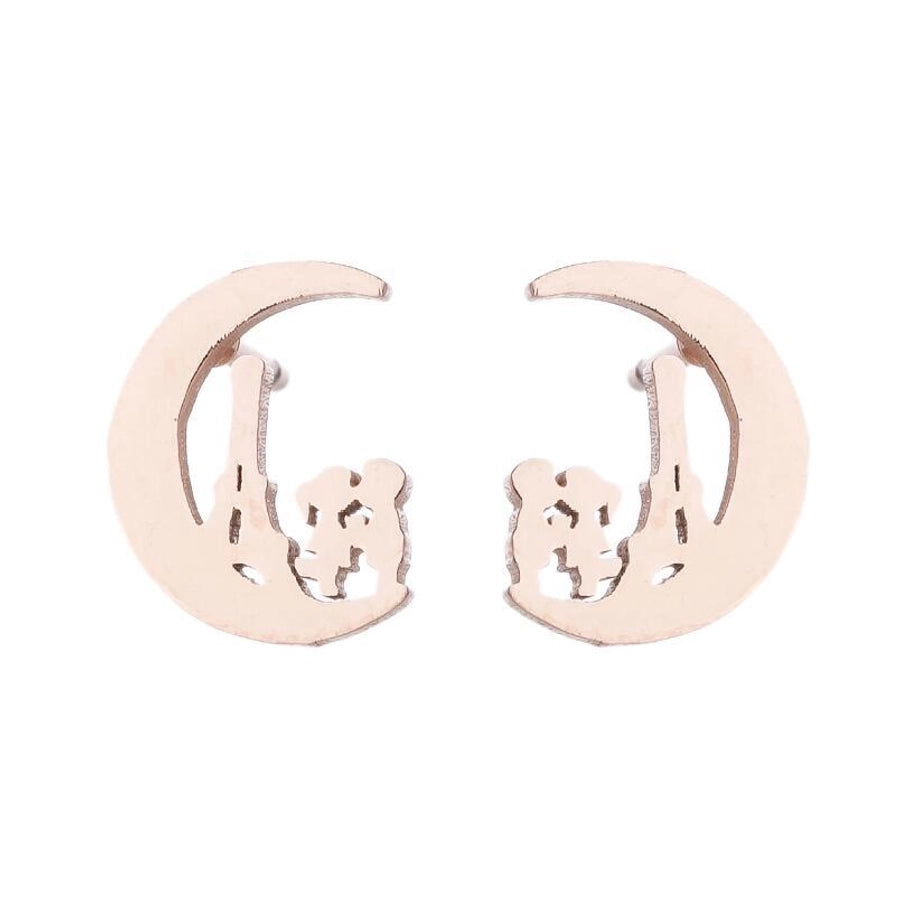 1 pair simple style geometric titanium steel plating ear studs