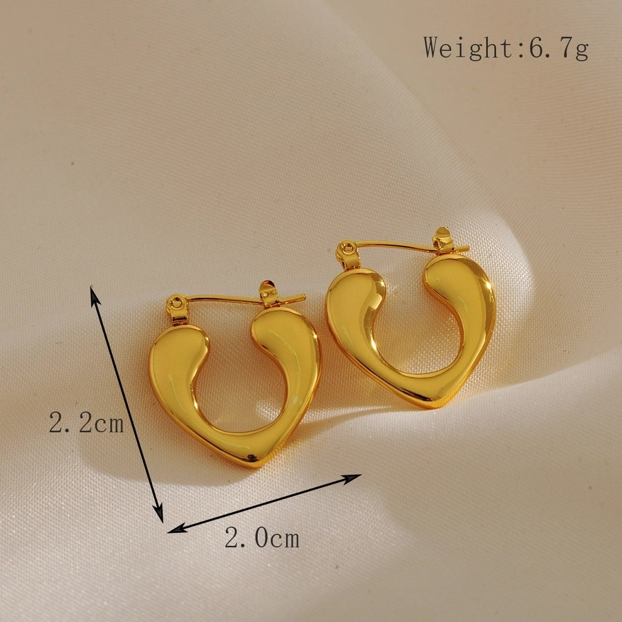 1 Pair Elegant Glam Luxurious Solid Color Plating 304 Stainless Steel 18K Gold Plated Ear Studs