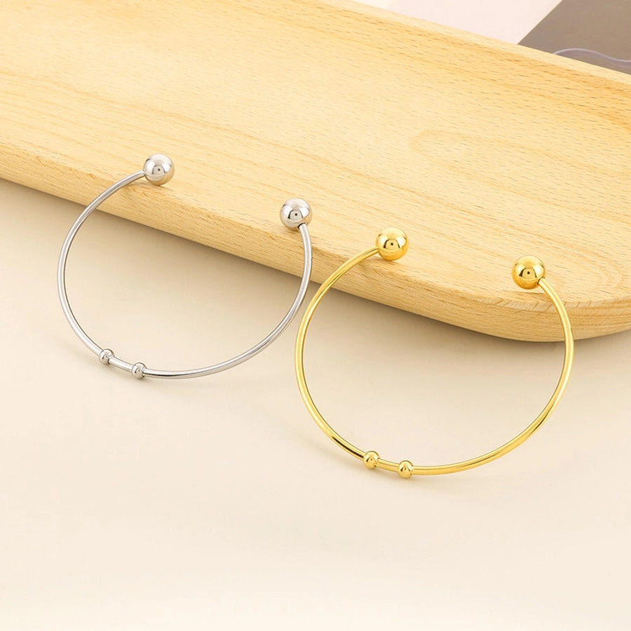 Simple Style C Shape Stainless Steel 18K Gold Plated Bangle In Bulk