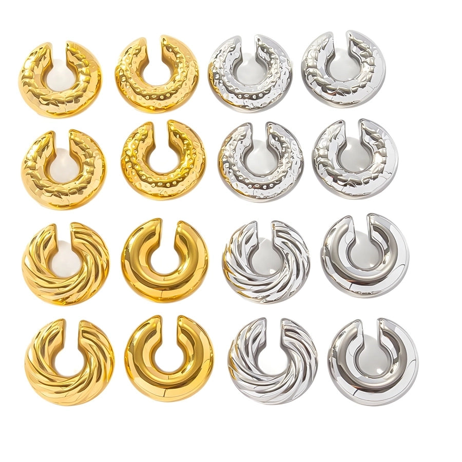 1 Piece Simple Style Classic Style Solid Color Plating 304 Stainless Steel Ear Cuffs