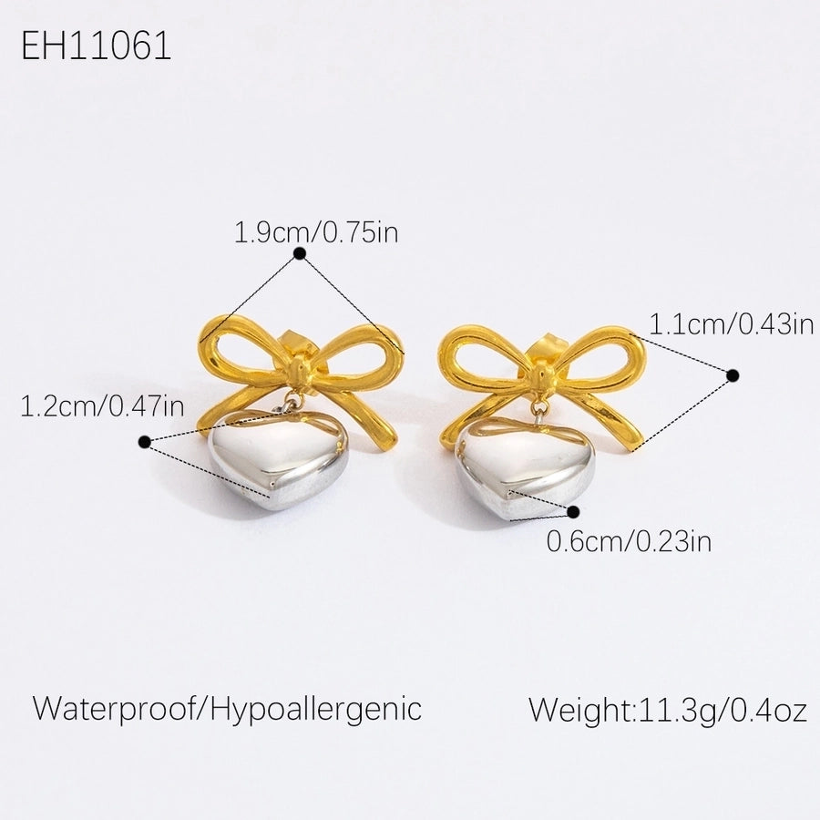 Jewelry Retro Simple Style Flower 304 Stainless Steel Plating Earrings Necklace