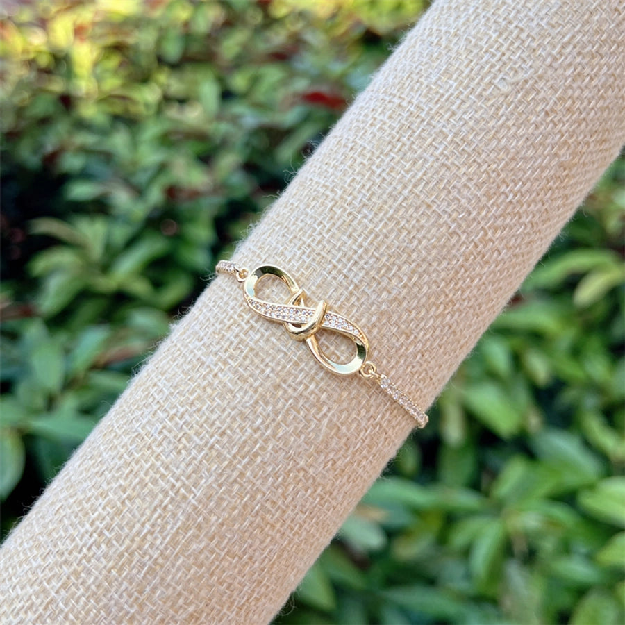 Copper 18K Gold Plated Infinity Heart Shape Bracelets