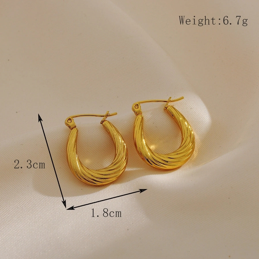 1 Pair Elegant Glam Luxurious Solid Color Plating 304 Stainless Steel 18K Gold Plated Ear Studs