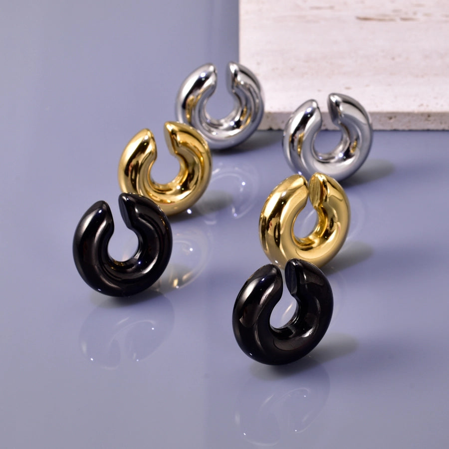 1 Pair Simple Style Classic Style C Shape Plating Titanium Steel Ear Studs