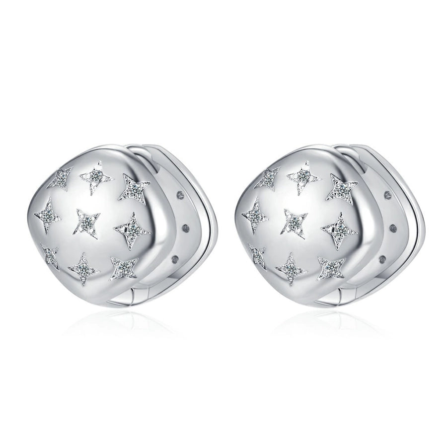 1 Pair Simple Style Star Plating Inlay Copper Zircon Earrings