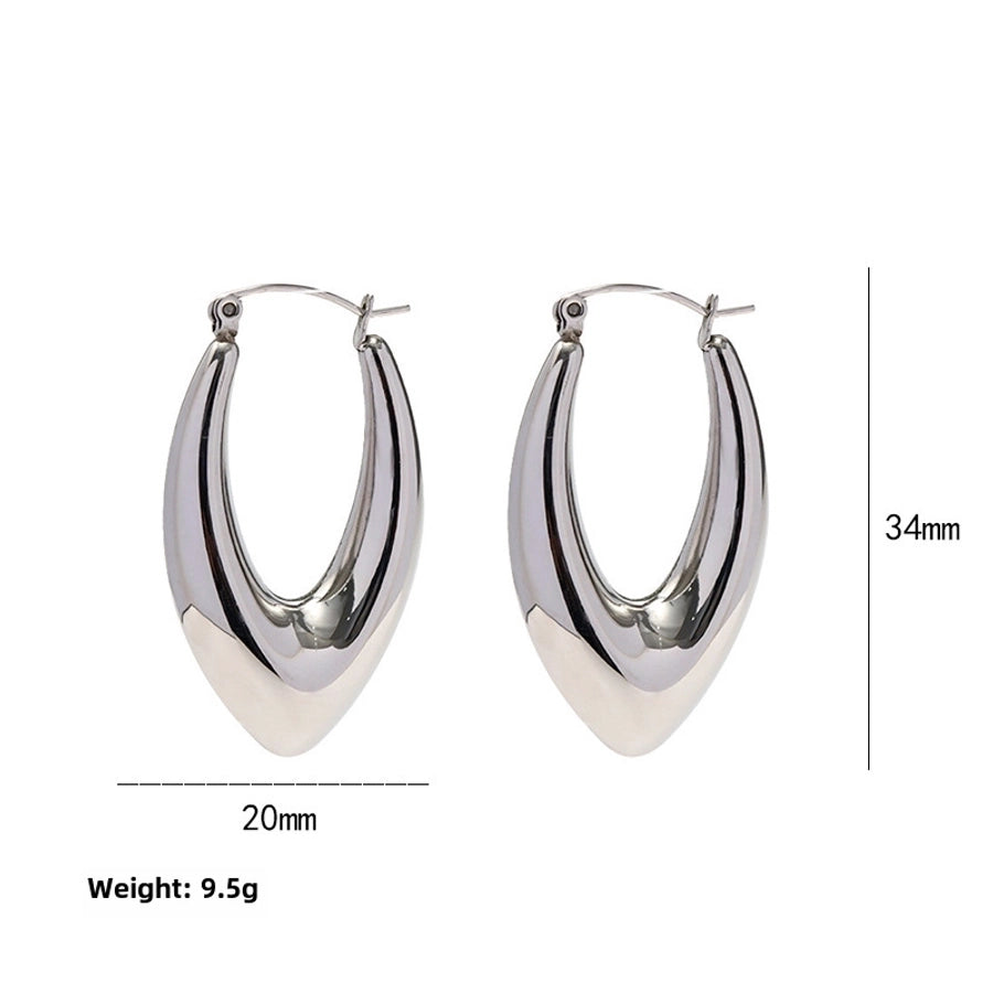 style titanium steel hollow earrings vacuum electroplating 18K real gold stainless steel Women's Light earrings simple earrings - CEJEW