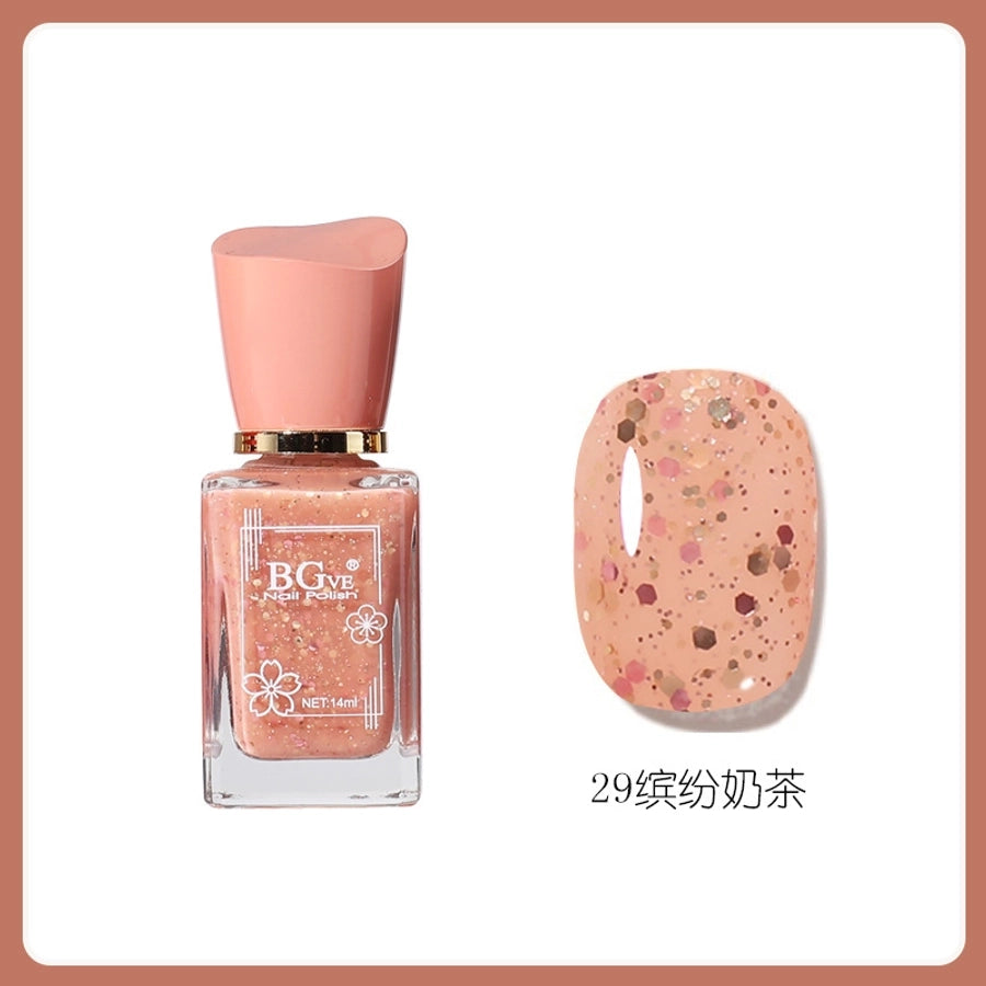 Bgve Nail Polish Long-lasting Quick-drying Transparent Nude Color Jelly Pink   Whitening Oil-based Nail Polish