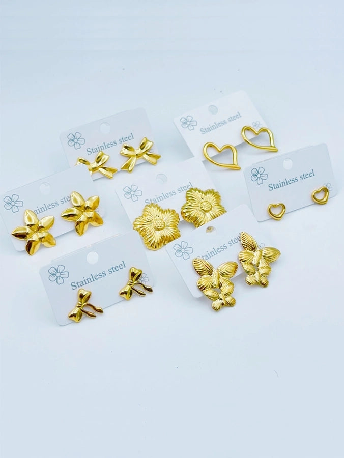 1 Pair Sweet Simple Style Butterfly Bow Knot 304 Stainless Steel Ear Studs