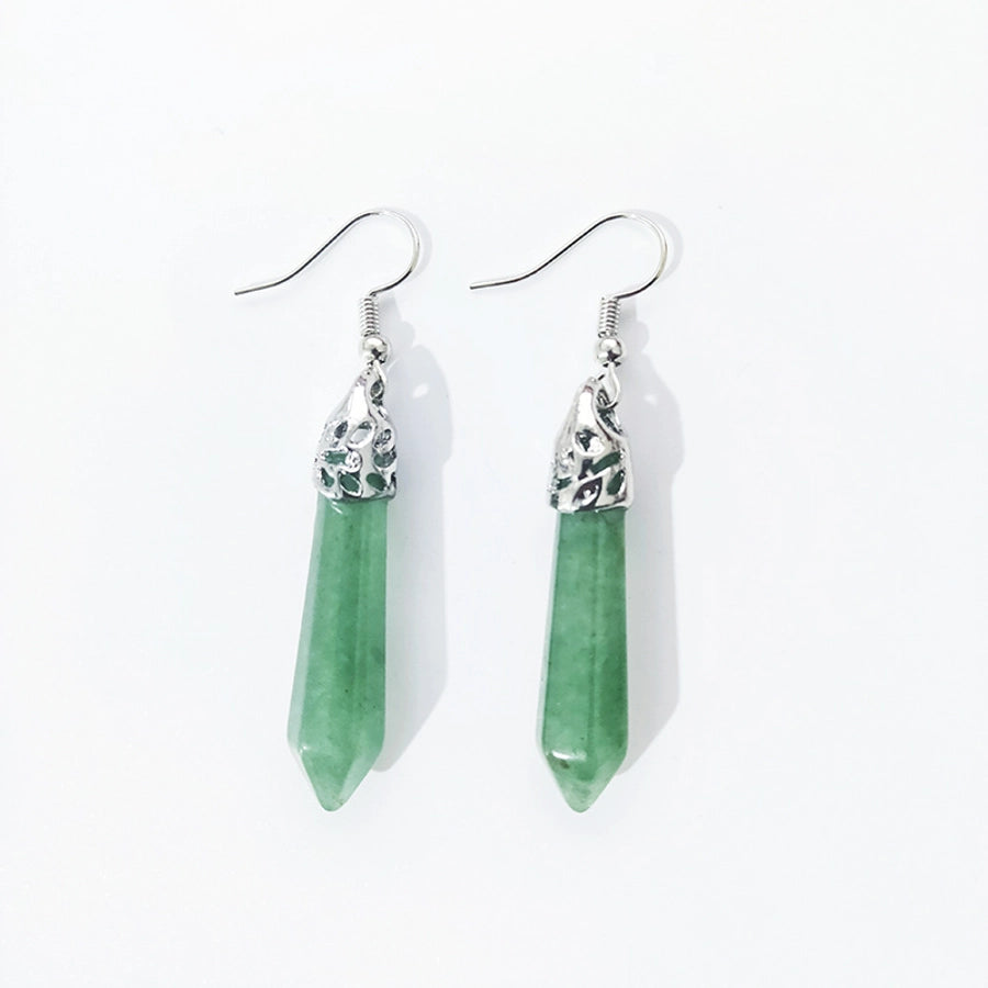 ethnic style water droplets stone drop earrings 1 pair