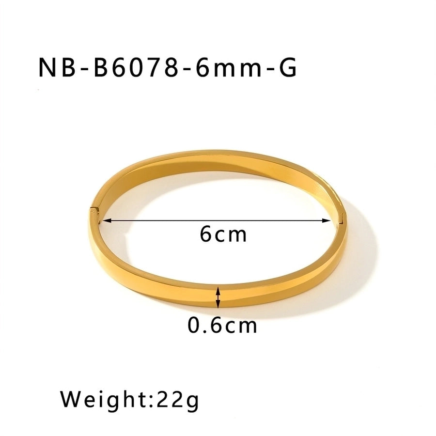 IG Style Simple Style Geometric 304 Stainless Steel Bangle In Bulk