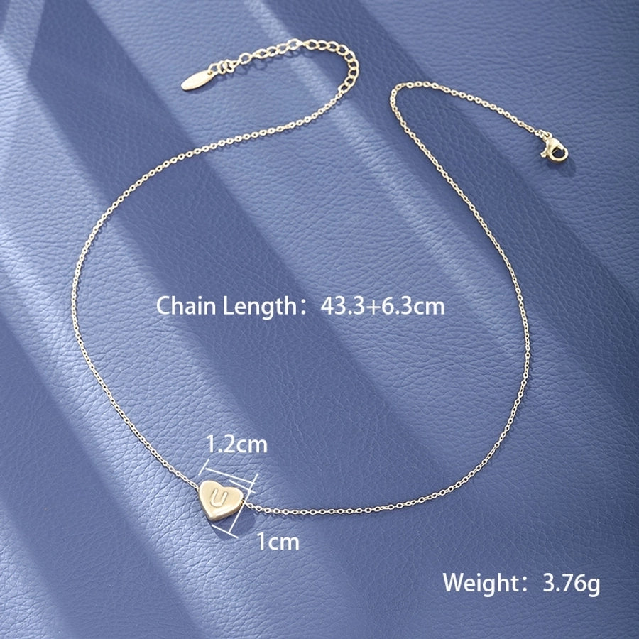 Jewelry XUPING Simple Style Commute Letter Heart Shape 304 Stainless Steel 18K Gold Plated Necklace