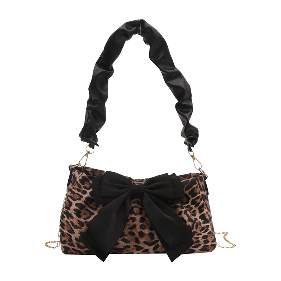 Women's Medium Pu Leather Leopard Classic Style Streetwear Square Zipper Crossbody Bag