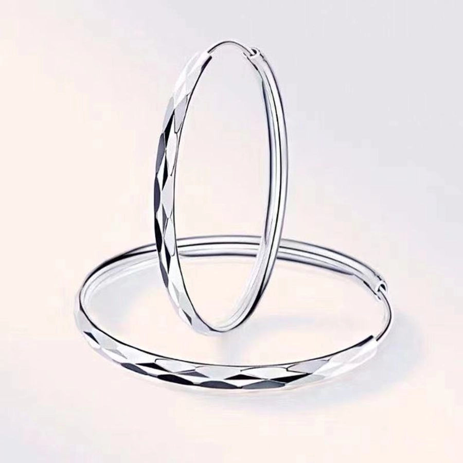 1 Pair Elegant Simple Style Geometric Plating Copper Hoop Earrings