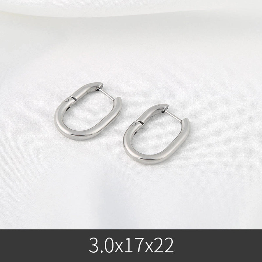 1 pair fashion u shape stainless steel plating earrings