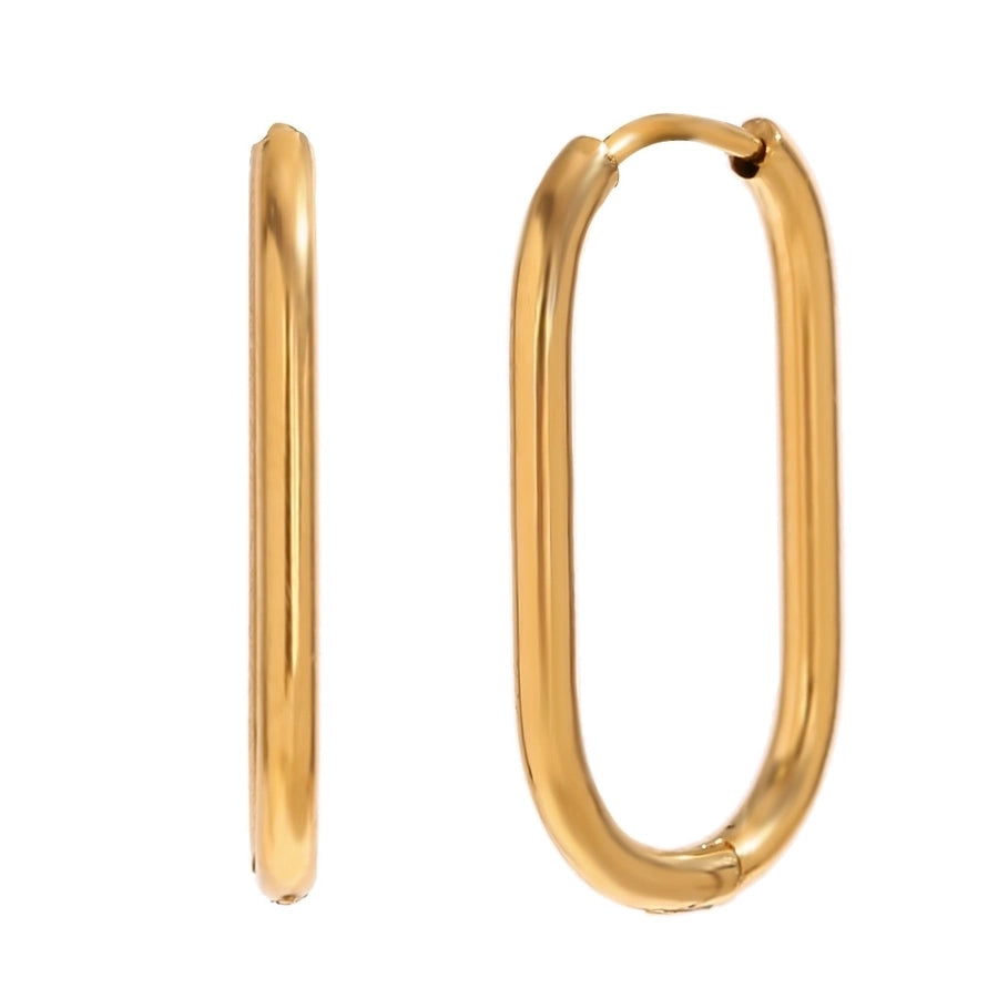 1 Pair Simple Style U Shape Plating 304 Stainless Steel 18K Gold Plated Earrings