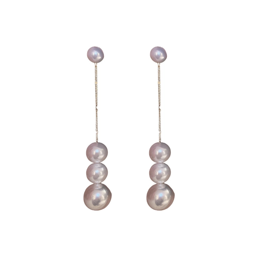 jewelry lady pearl alloy gold plated plating drop earrings - CEJEW