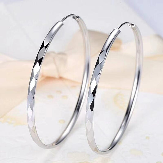 1 Pair Elegant Simple Style Geometric Plating Copper Hoop Earrings