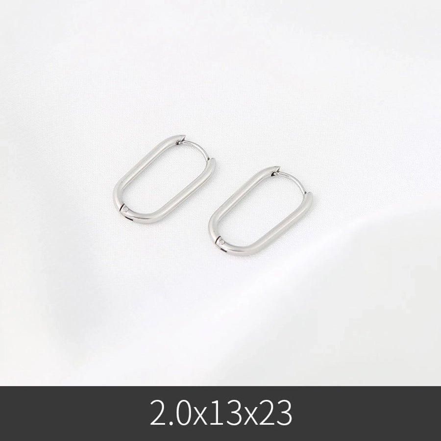 1 pair fashion u shape stainless steel plating earrings