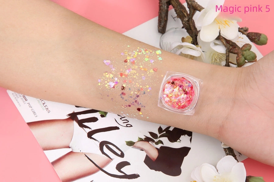 Colorful Glitter Glossy Sequin Nail Art Eye Makeup No Glue Needed Lolita Cosplay Performance Makeup Internet Celebrity Style