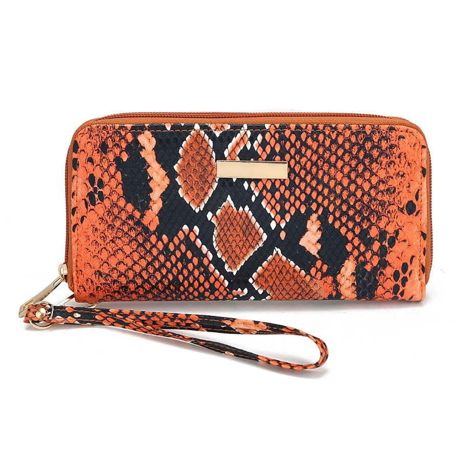 Women's Snakeskin Pu Leather Zipper Wallets