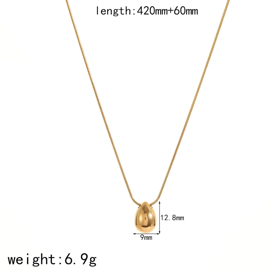 Jewelry IG Style Simple Style Water Droplets 304 Stainless Steel 18K Gold Plated Plating Pendant Necklace