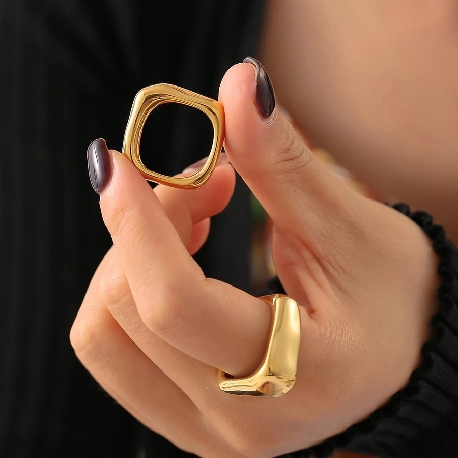 Jewelry Elegant Vacation Commute Geometric 304 Stainless Steel 18K Gold Plated Rings