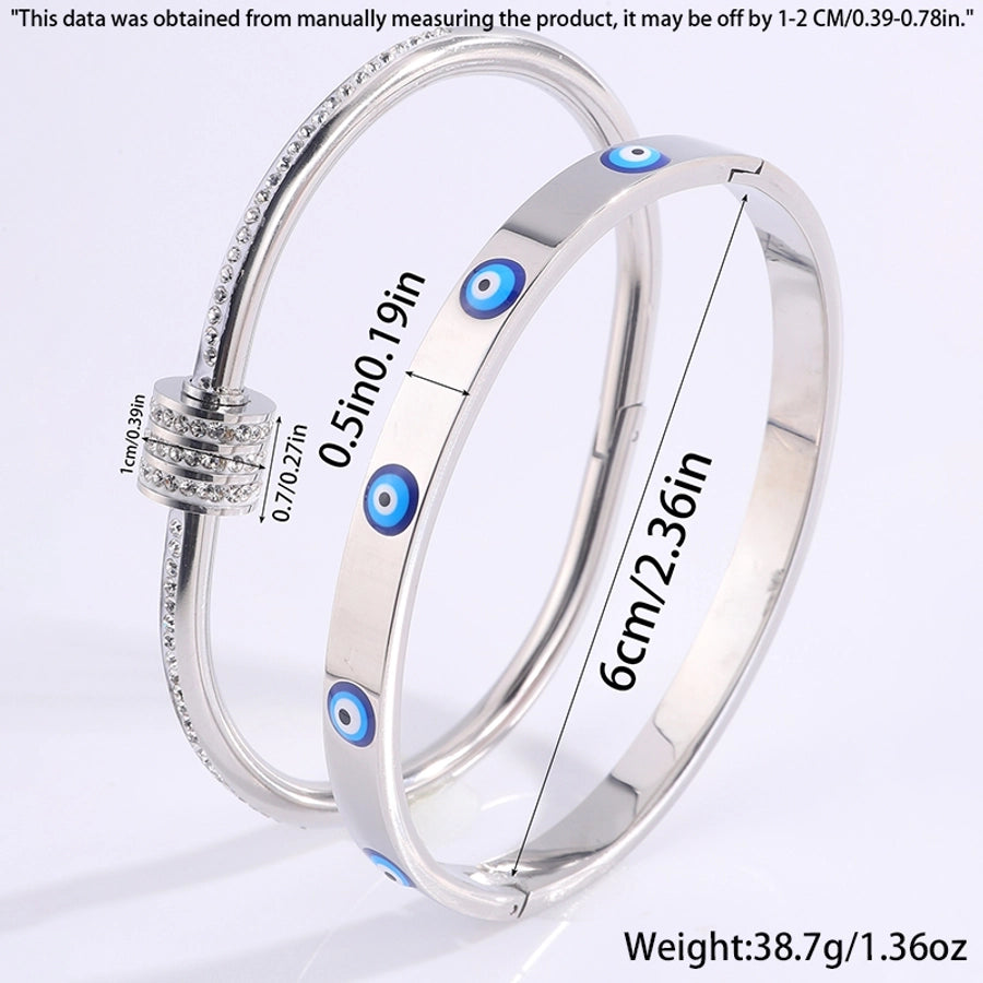 Elegant French Style Classic Style Eye 304 Stainless Steel Bangle In Bulk