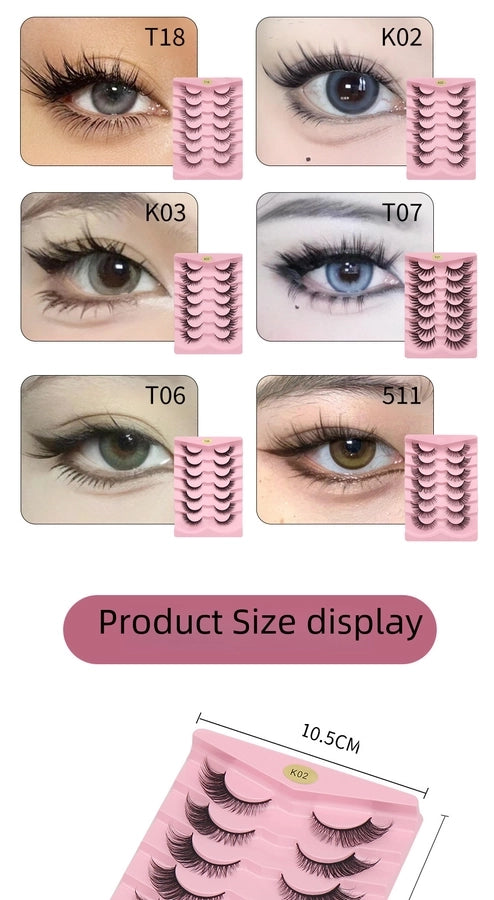 Fox System Slanting False Eyelashes Soft Comfortable Natural Dense European Style One-piece Black Stem False Eyelashes