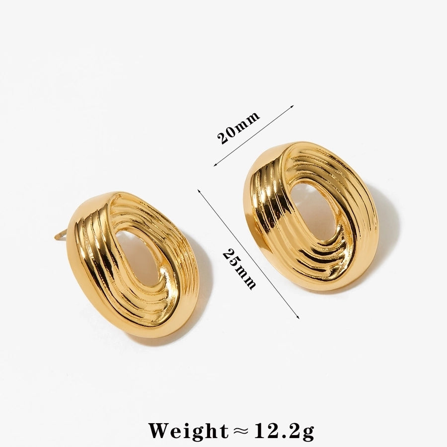 1 Pair Vacation Modern Style Artistic Geometric Solid Color Plating 304 Stainless Steel 16K Gold Plated White Gold Plated Gold Plated Ear Studs