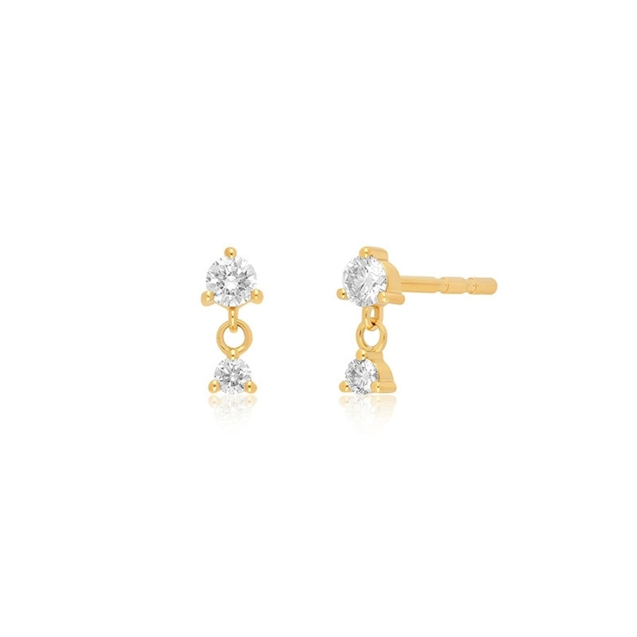 1 Pair IG Style Elegant Geometric Copper Zircon 24K Gold Plated Hoop Earrings Drop Earrings Ear Studs