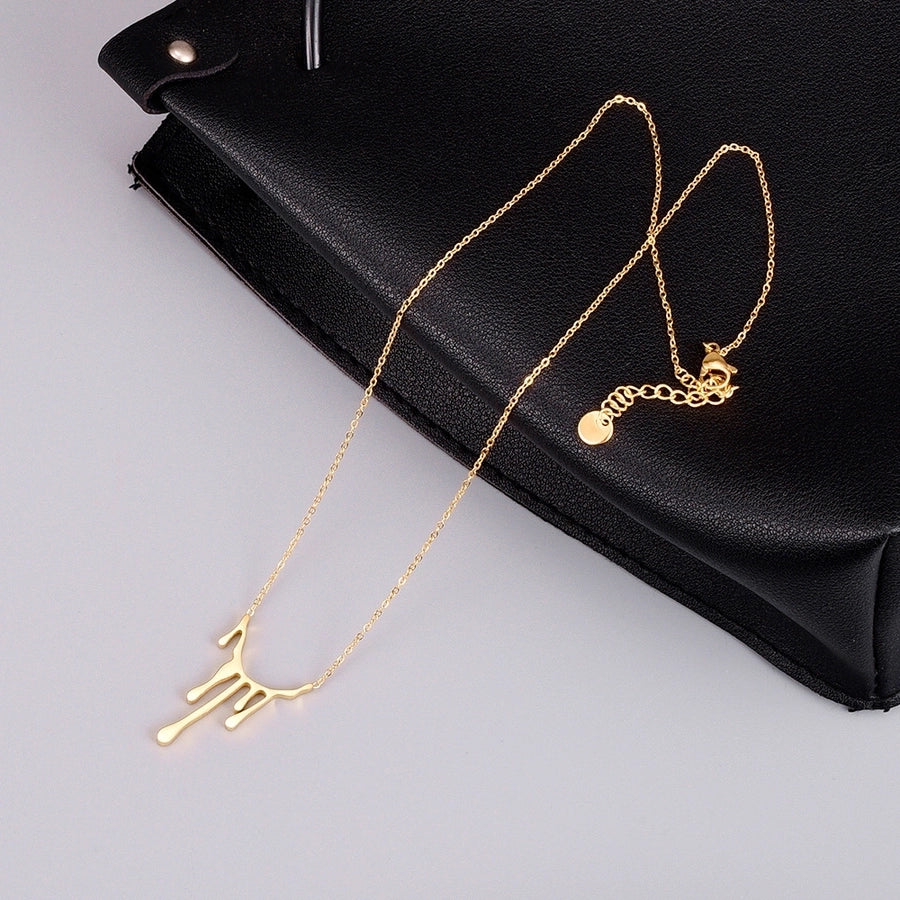 Jewelry Simple Style Water Droplets 304 Stainless Steel 18K Gold Plated Plating Pendant Necklace