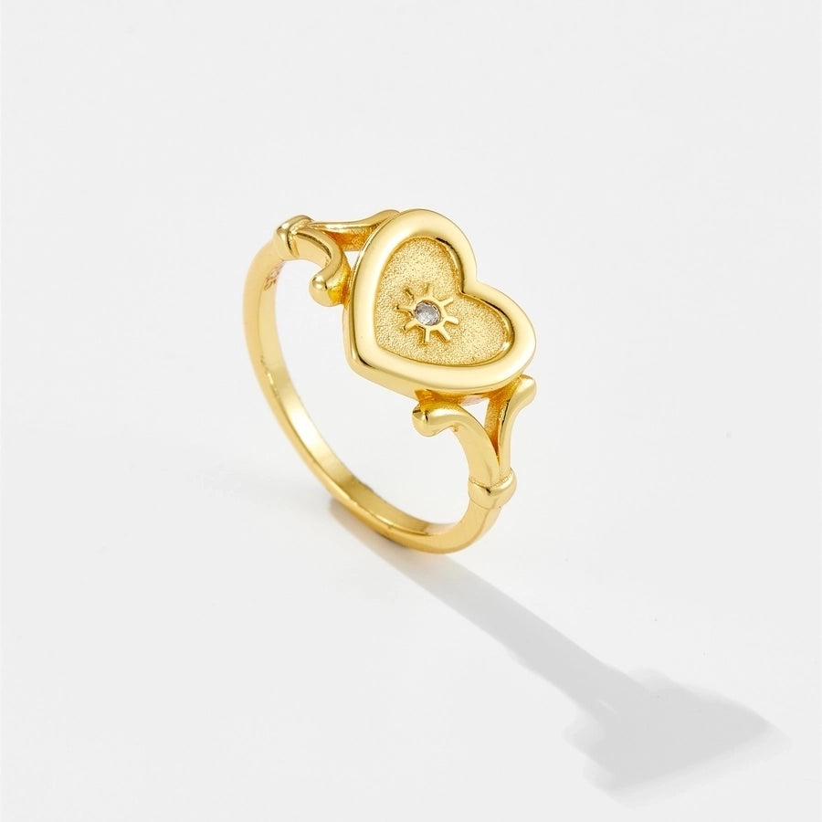 Copper 18K Gold Plated White Gold Plated Heart Shape Rings