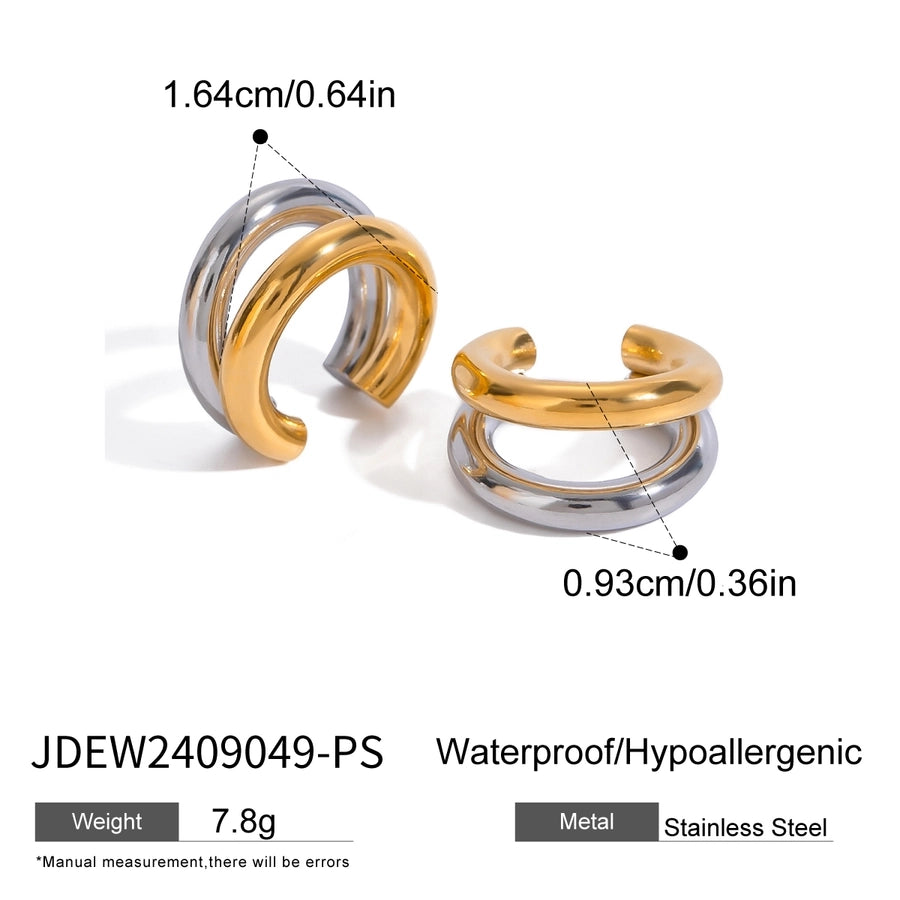 1 Pair Simple Style Classic Style Geometric 304 Stainless Steel Ear Cuffs