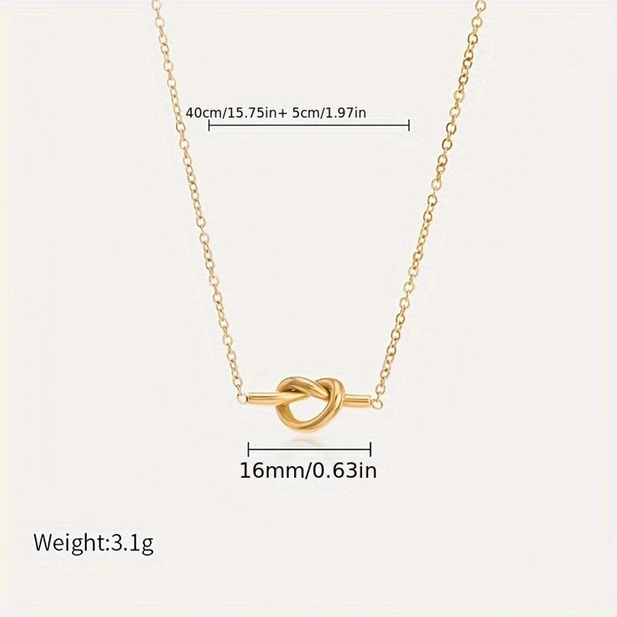 Jewelry Casual Simple Style Streetwear Knot 201 Stainless Steel Pendant Necklace