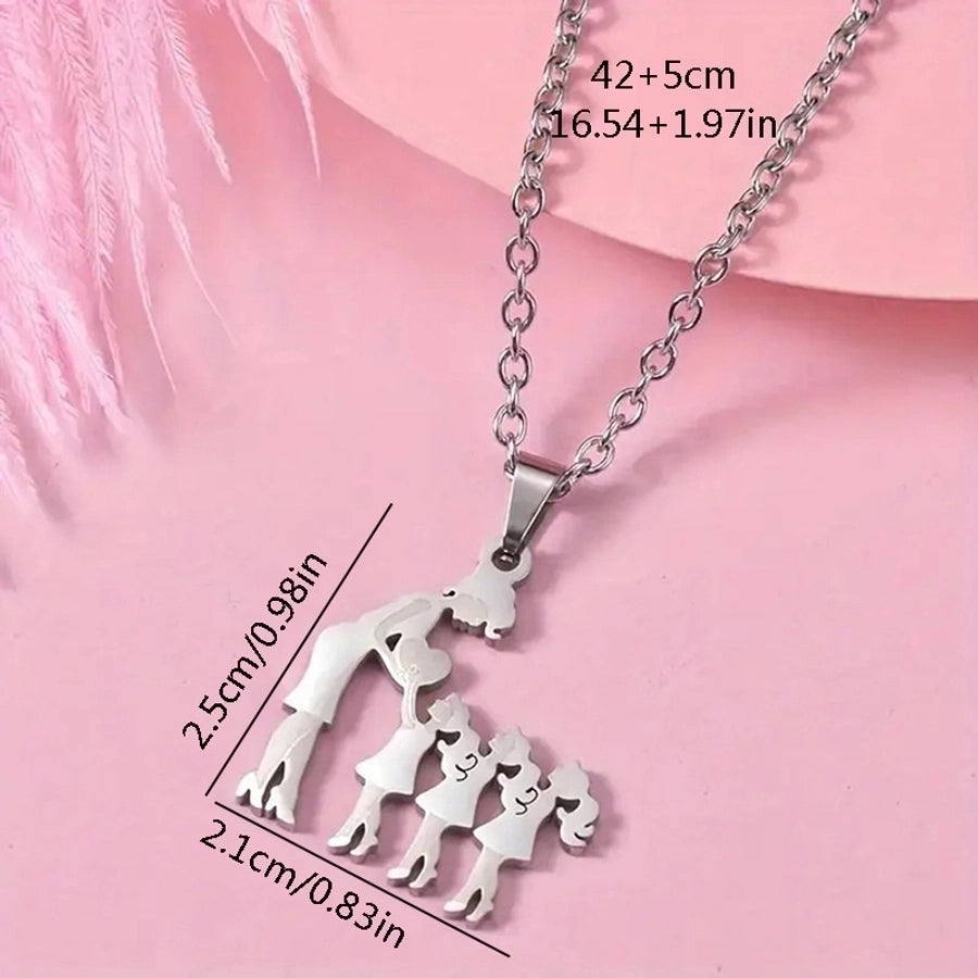 Jewelry Sweet Simple Style Human 304 Stainless Steel Pendant Necklace