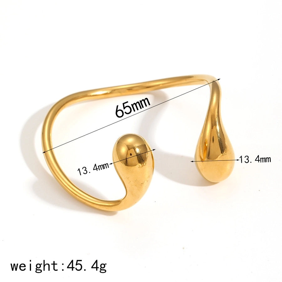 IG Style Retro Water Droplets 304 Stainless Steel Pearl Bangle In Bulk