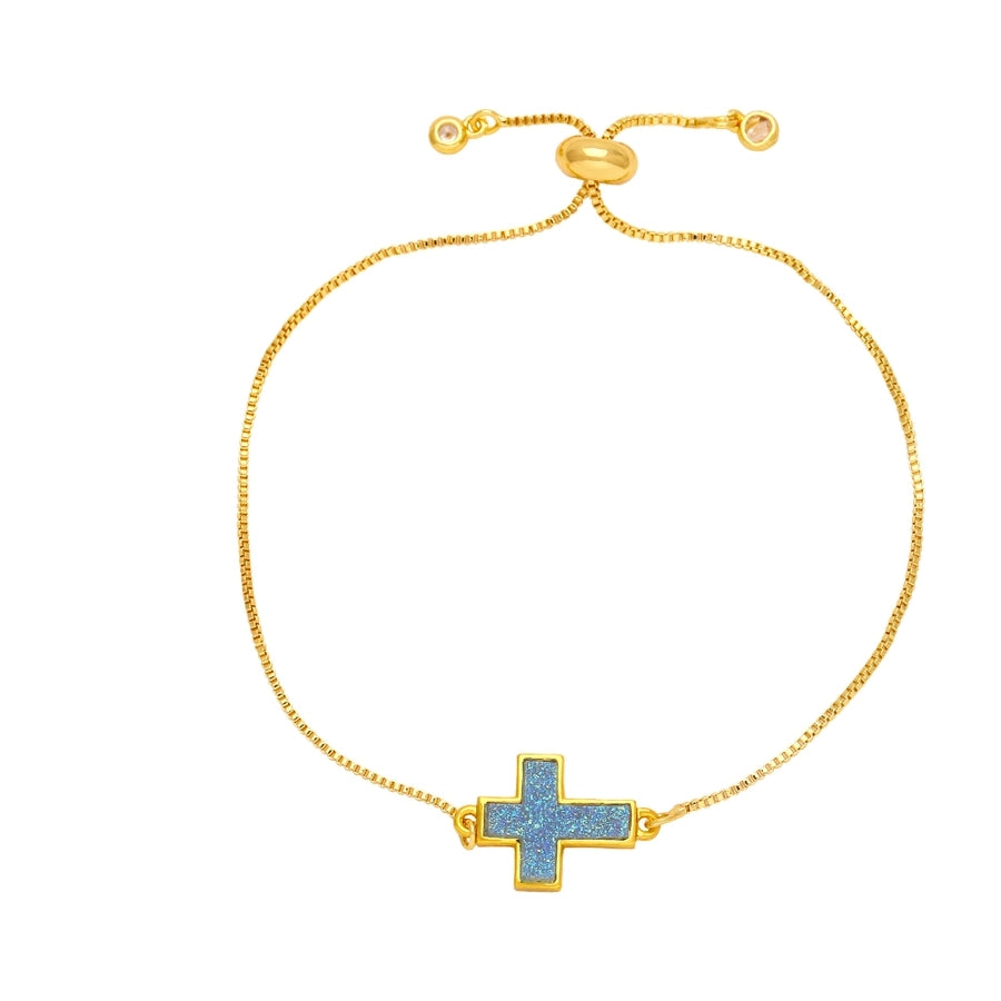 simple style cross copper plating 18k gold plated bracelets