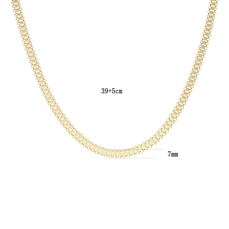 304 Stainless Steel Gold Plated Simple Style Solid Color Bracelets Necklace