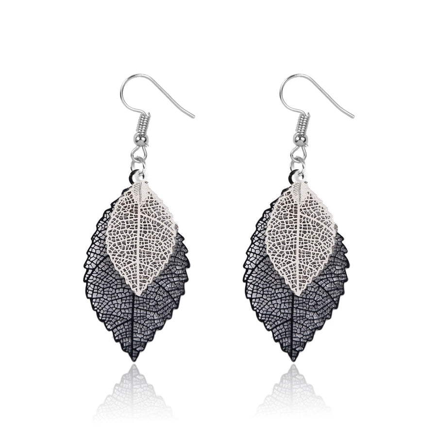 fashion leaf copper plating earrings 1 pair