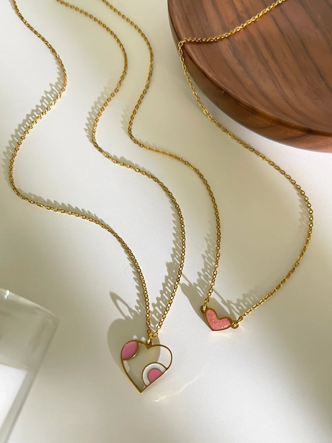 Jewelry Simple Style Heart Shape 316L Stainless Steel  18K Gold Plated Irregular Pendant Necklace